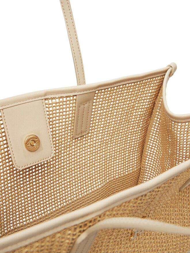 Tommy Hilfiger Handtasche Tommy Hilfiger Th City Summer Tote Woven AW0AW17640 Beige