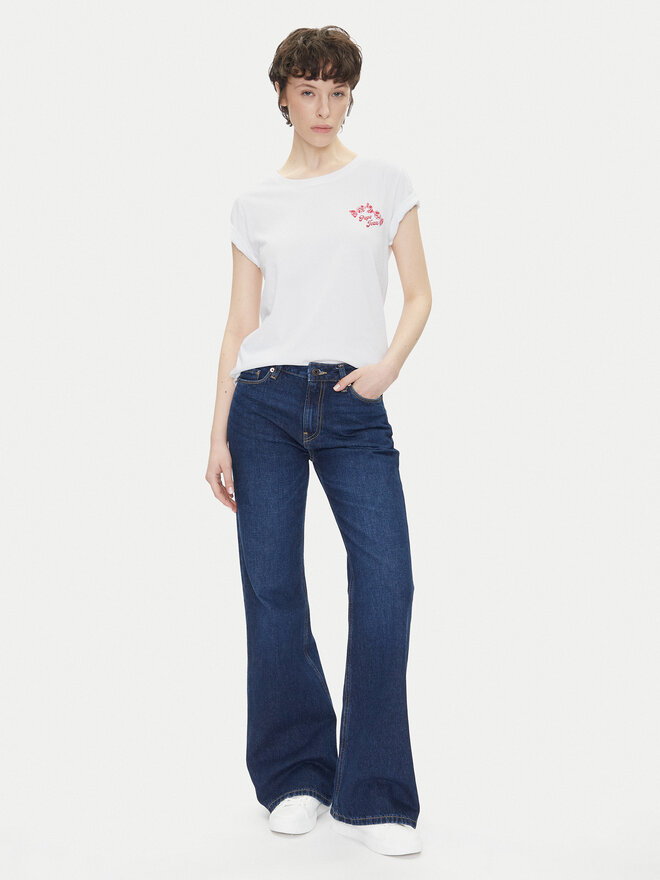 Pepe Jeans Pepe Jeans Marškinėliai Rosey PL506070 Balta Regular Fit