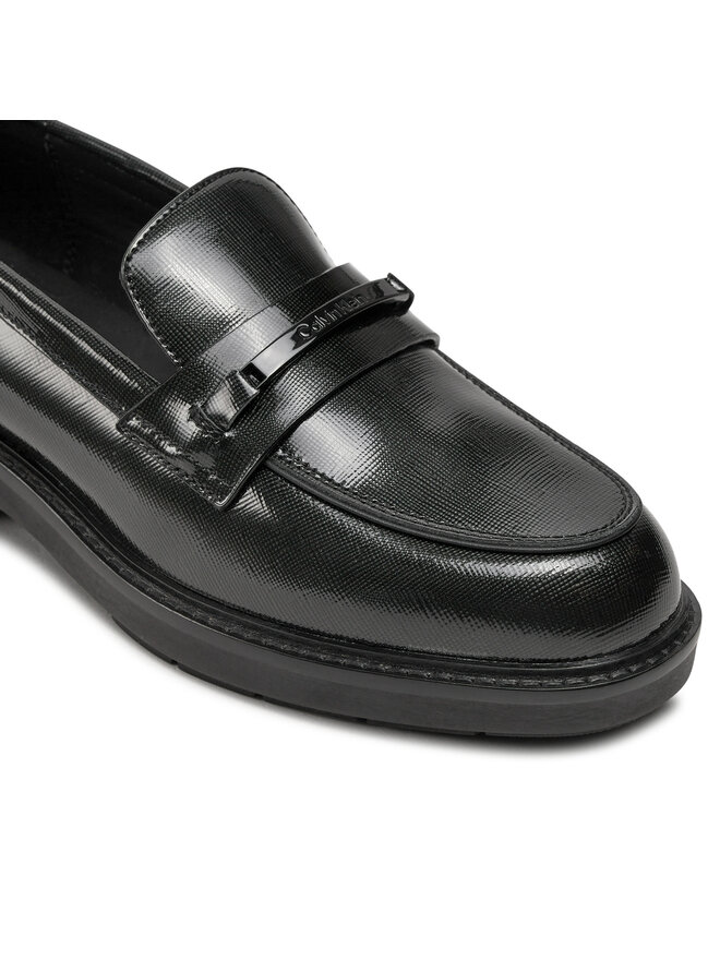 Calvin Klein Loaferke Calvin Klein Loafer W/M Bar Saff Lth HW0HW02076 Črna