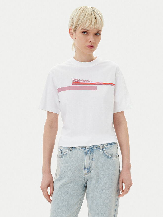Karl Lagerfeld Jeans Karl Lagerfeld Jeans T-Shirt A2W17032 Λευκό Relaxed Fit