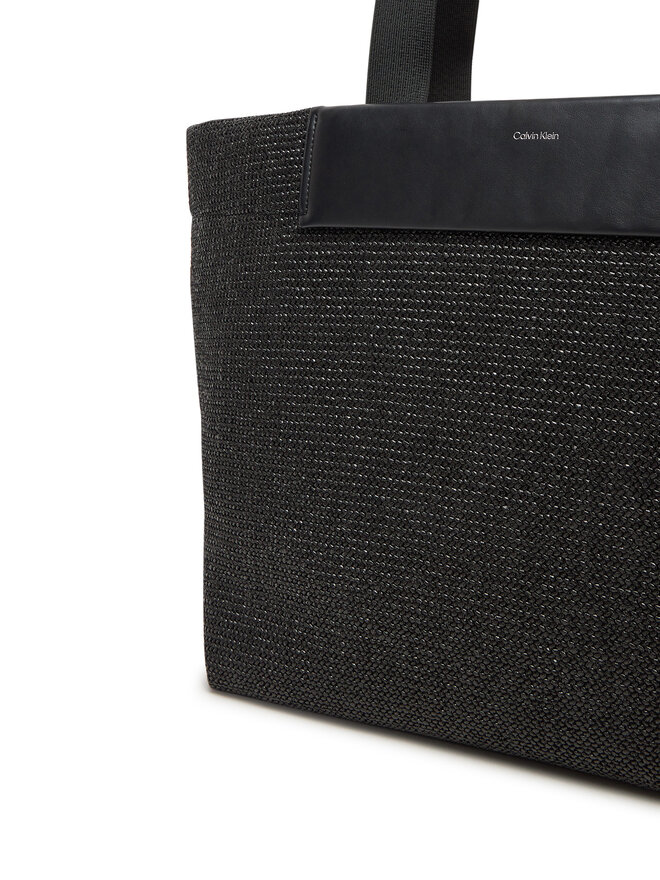 Calvin Klein Handtasche Calvin Klein Ck Raffia Large Shopper K60K613025 Schwarz