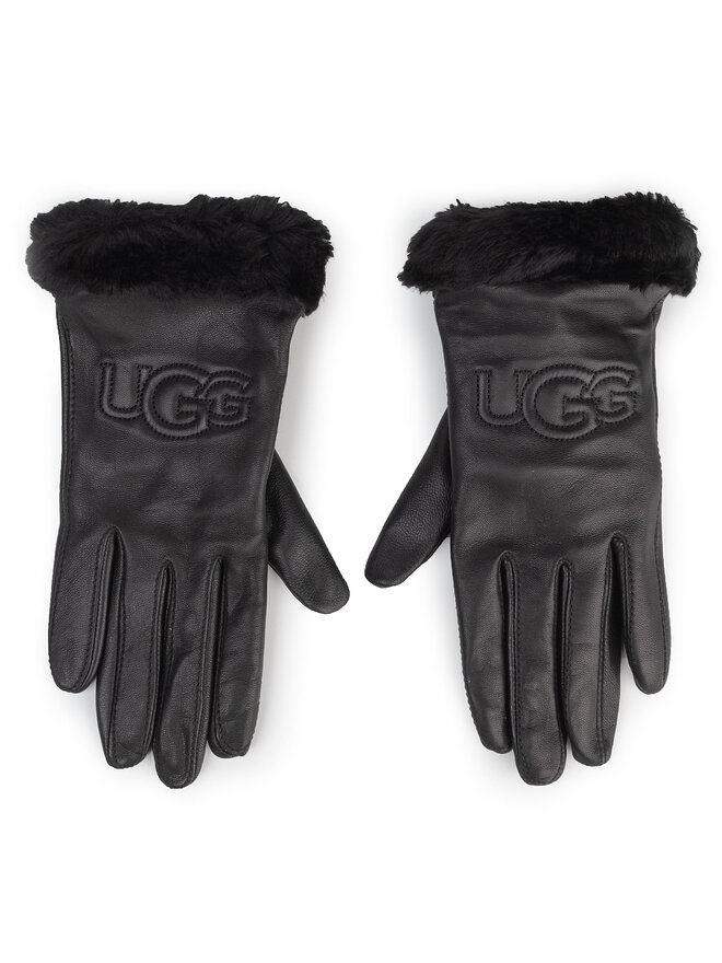 Ugg Γάντια Γυναικεία Ugg W Classic Leather Logo Glove 19034 Μαύρο