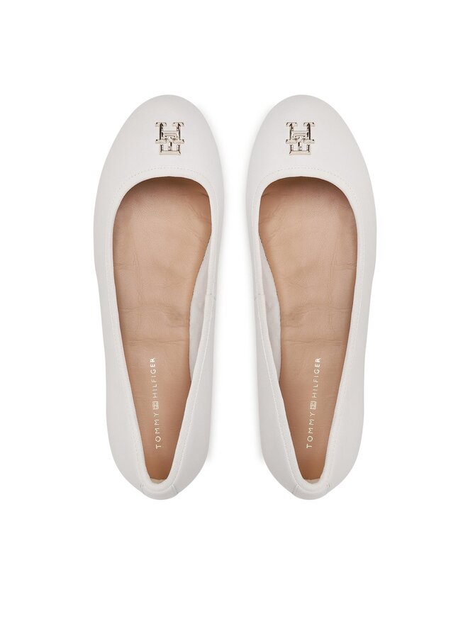 Tommy Hilfiger Ballerinas Tommy Hilfiger Round Th Ballerina FW0FW07132 Weiß