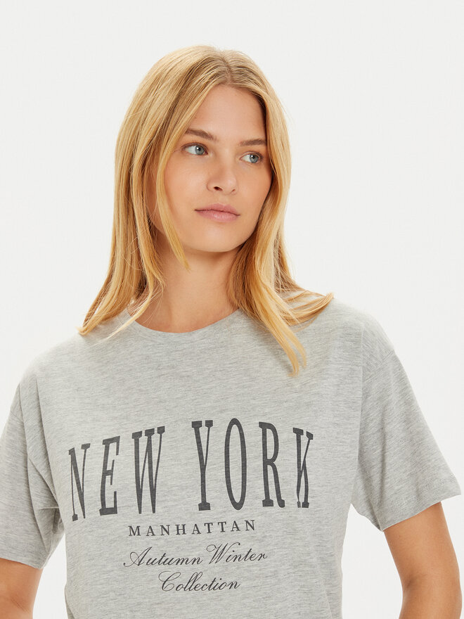 Brave Soul Brave Soul T-Shirt LTS-568JEMIMA Grau Oversize