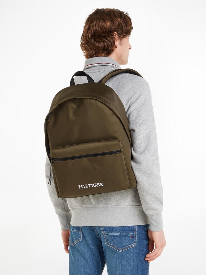 Tommy Hilfiger Zaino Tommy Hilfiger Th Monotype Dome Backpack AM0AM12112 Verde