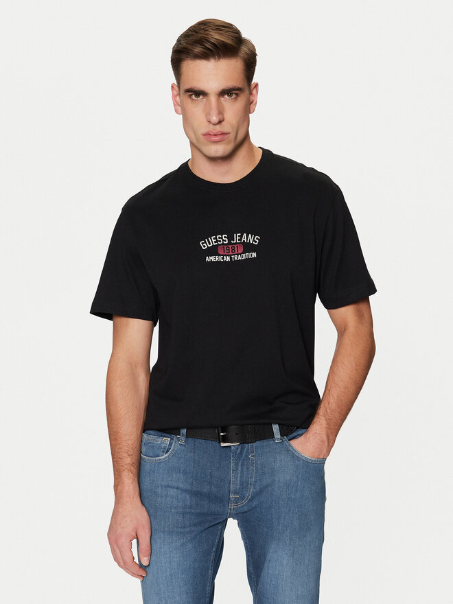 Guess Jeans Guess Jeans T-Shirt M5RI77 K8FQ4 Μαύρο Regular Fit