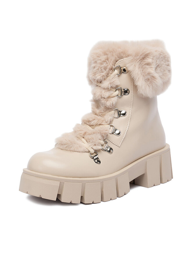 DeeZee Schnürschuhe DeeZee 90190-6 Écru