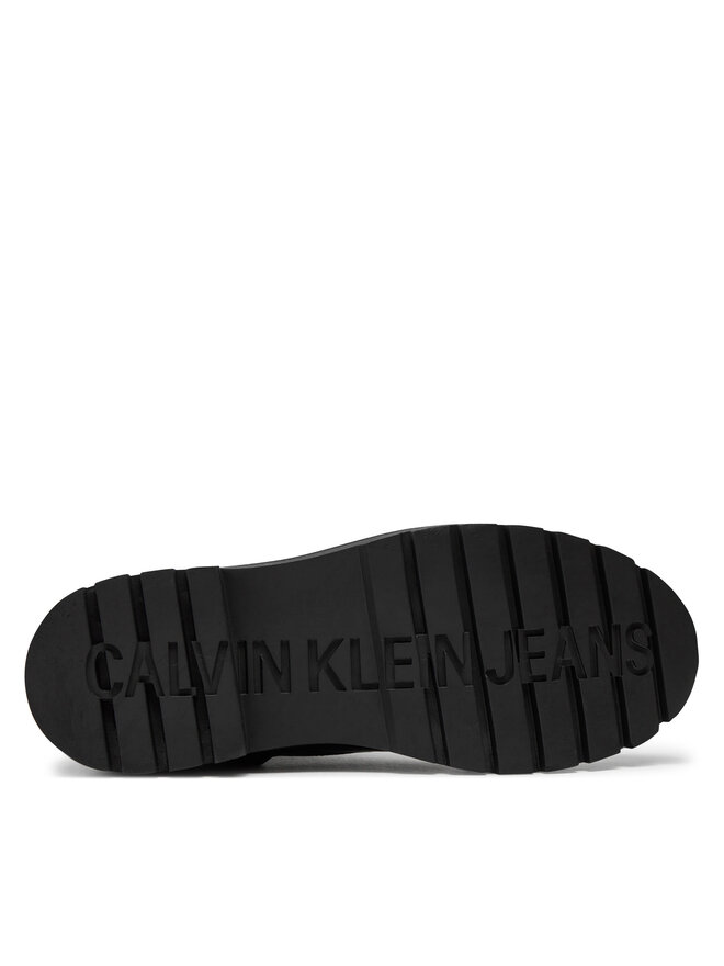 Calvin Klein Jeans Schnürstiefeletten Calvin Klein Jeans Combat Boot Mid Zip Lth In Calf YW0YW01550 Schwarz