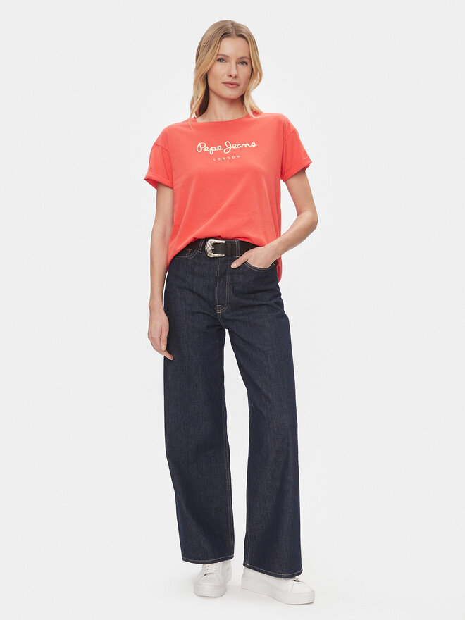 Pepe Jeans Pepe Jeans Marškinėliai Helga PL505761 Raudona Regular Fit