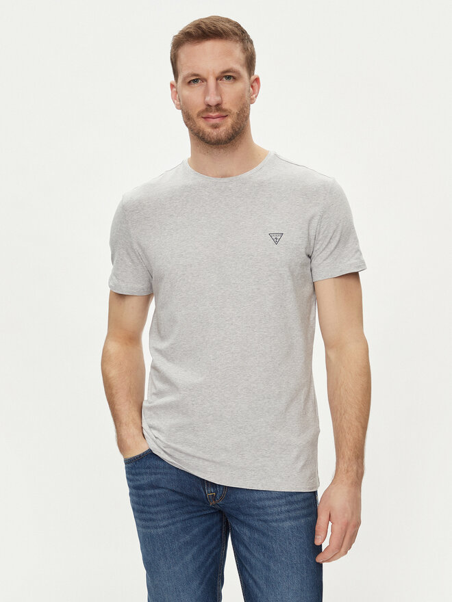 Guess Guess Marškinėliai Caleb U97M00 KCD31 Pilka Slim Fit