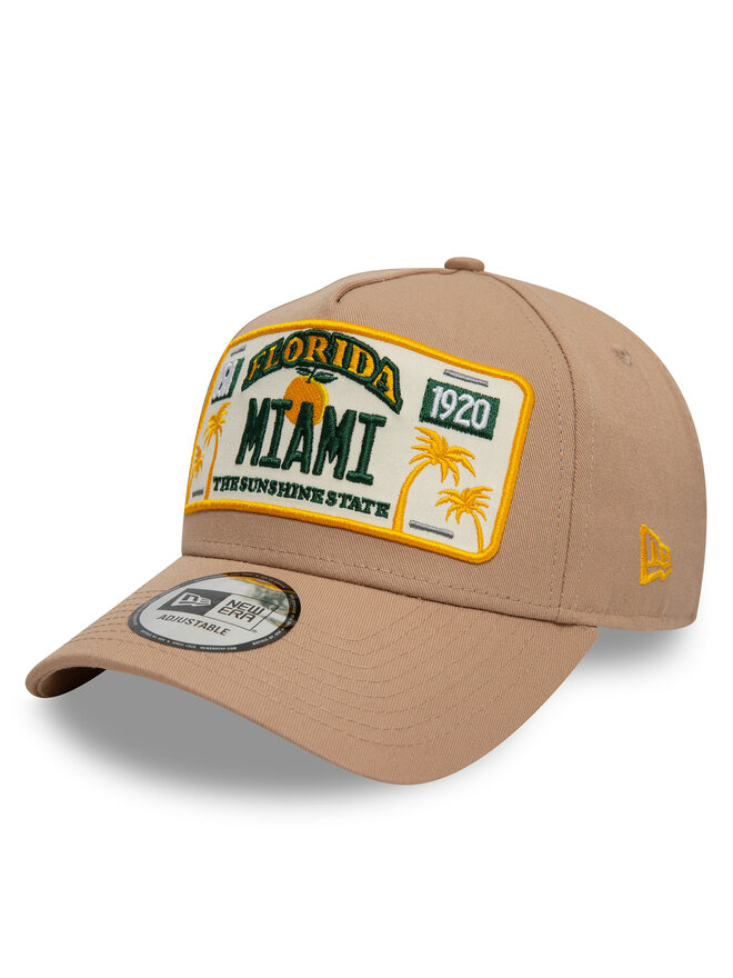 New Era Шапка с козирка New Era Miami License Plate 9FORTY A-Frame 60595462 Бежов