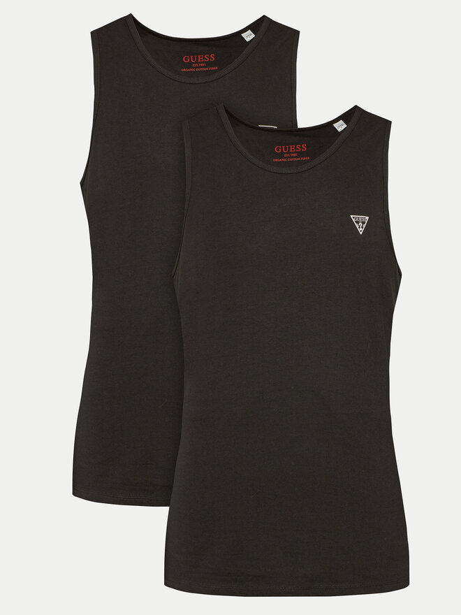 Guess Guess Komplektas: tank top marškinėliai (2 vnt.) U97G15 KCD31 Juoda Regular Fit