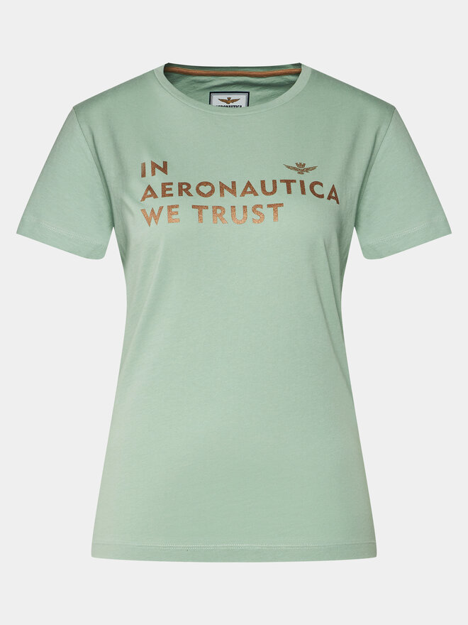Aeronautica Militare Aeronautica Militare Camiseta 241TS2233DJ510 Verde Regular Fit