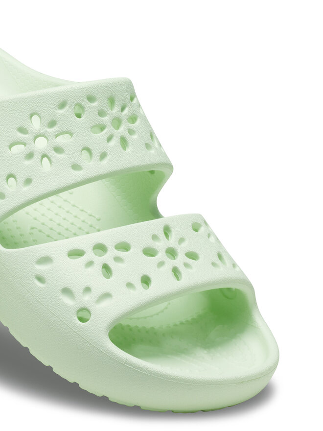 Crocs Papucs Crocs Classic Floral Cutout Sandal 210966 Zöld