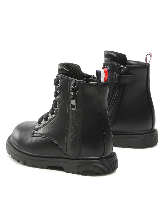 Tommy Hilfiger Туристически oбувки Tommy Hilfiger Lace-Up Bootie T1A5-32370-1355 S Черен