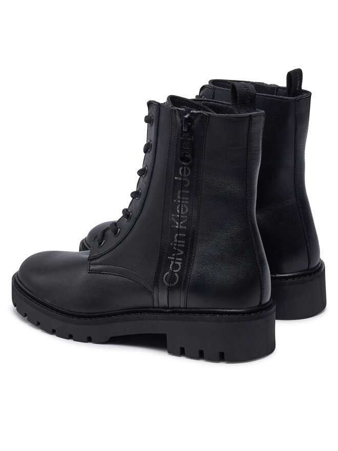 Calvin Klein Jeans Μποτάκια Calvin Klein Jeans Combat Mid Laceup Zip Wn YW0YW01035 Μαύρο