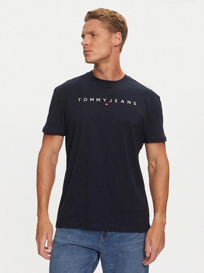 Tommy Jeans Tommy Jeans Marškinėliai Linear Logo DM0DM20744 Tamsiai mėlyna Regular Fit