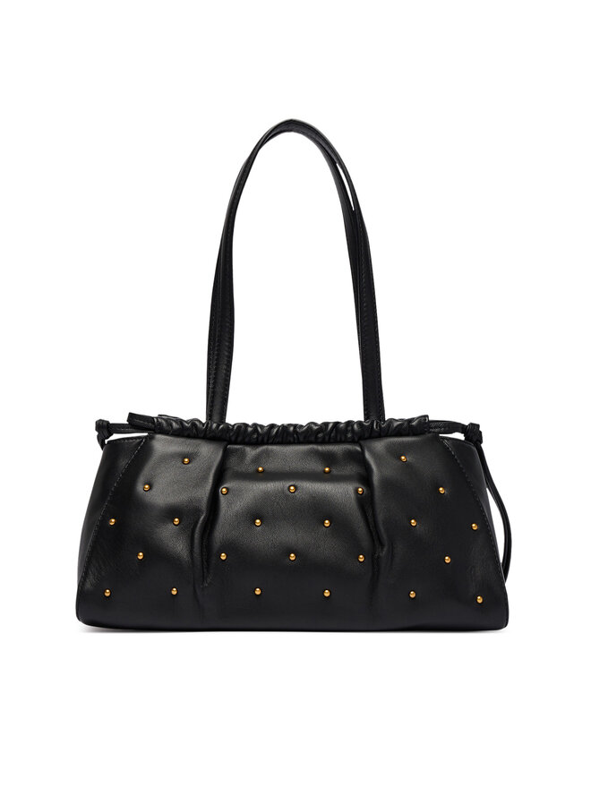Tommy Hilfiger Handtasche Tommy Hilfiger Soft Leather Shoulder Bag Studs AW0AW19338 Schwarz