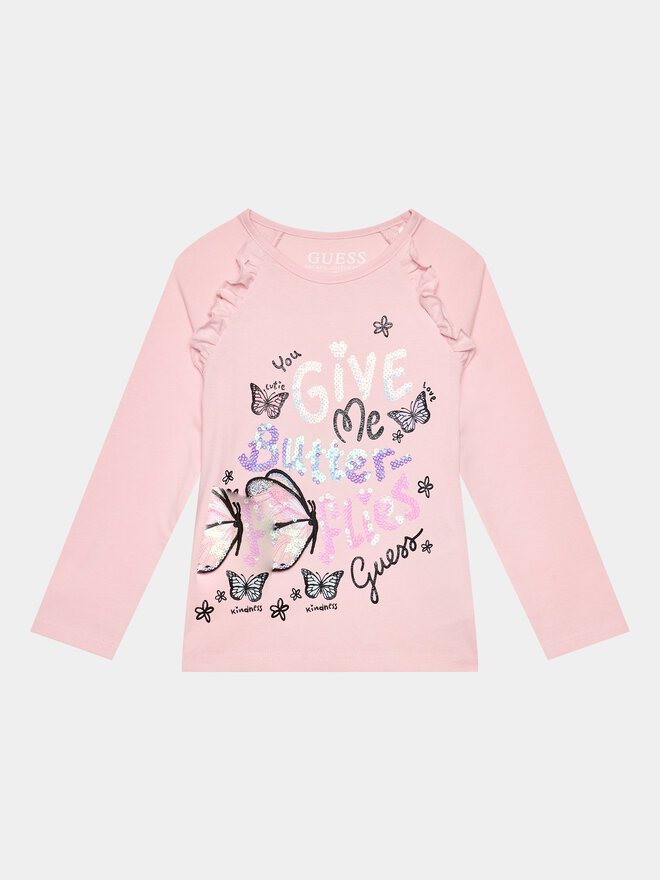 Guess Guess Bluse K3BI12 J1314 Rosa Regular Fit