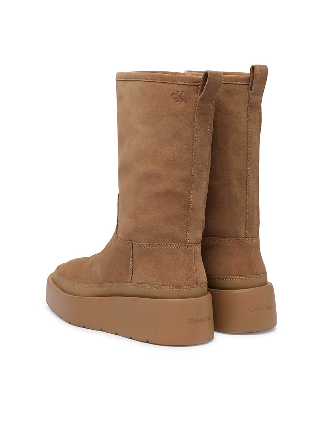 Calvin Klein Schneeschuhe Calvin Klein Flatform Mid Boot Suede Wl HW0HW03181 Beige
