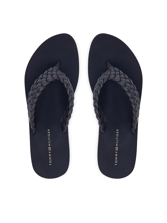Tommy Hilfiger Σαγιονάρες Tommy Hilfiger Th Wedge Cornrow Beach Sandal FW0FW09037 Σκούρο μπλε