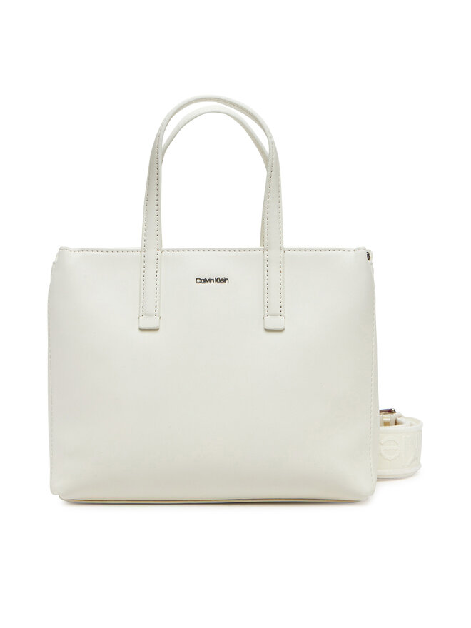 Calvin Klein Borsetta Calvin Klein Ck Must Small Tote K60K612904 Écru