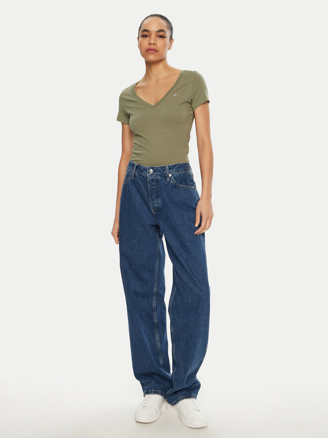 Tommy Jeans Tommy Jeans Marškinėliai DW0DW20458 Žalia Slim Fit