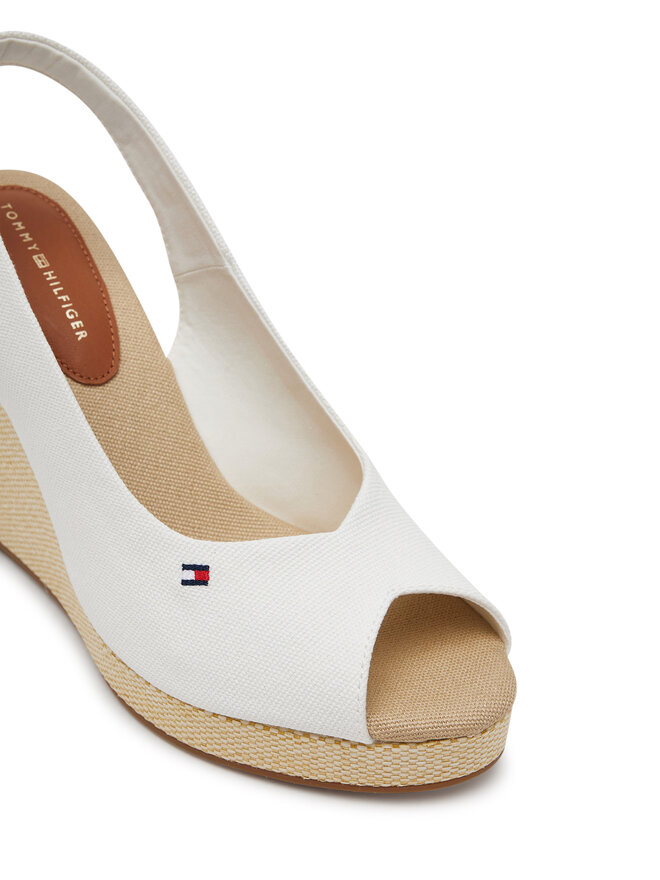 Tommy Hilfiger Espadryle Tommy Hilfiger Flag High Wedge Espad Slingback FW0FW08597 Biały
