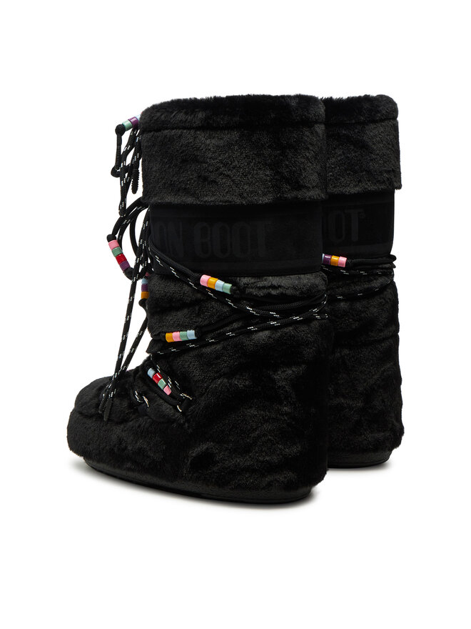Moon Boot Śniegowce Moon Boot Icon Faux Fur BEADS80D1408990 Czarny