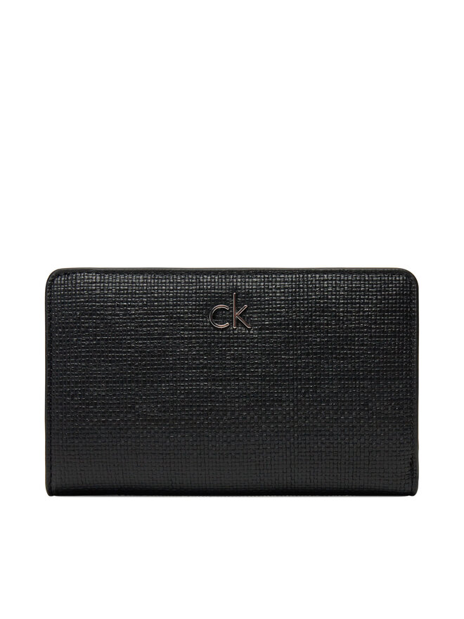 Calvin Klein Liels sieviešu maks Calvin Klein Ck Daily Medium Bifold_Tex K60K612957 Melns