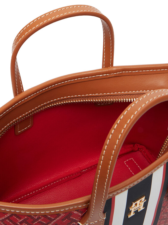 Tommy Hilfiger Handtasche Tommy Hilfiger Th Monoplay Mini Tote Stripe Le AW0AW18389 Rot