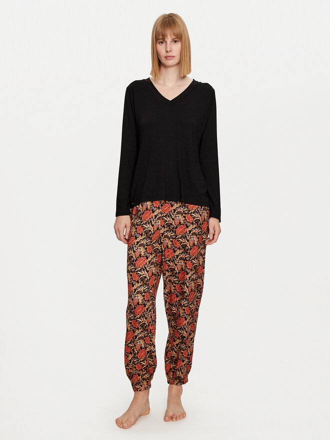 Selmark Selmark Pizsama Flores P6973 Fekete Regular Fit