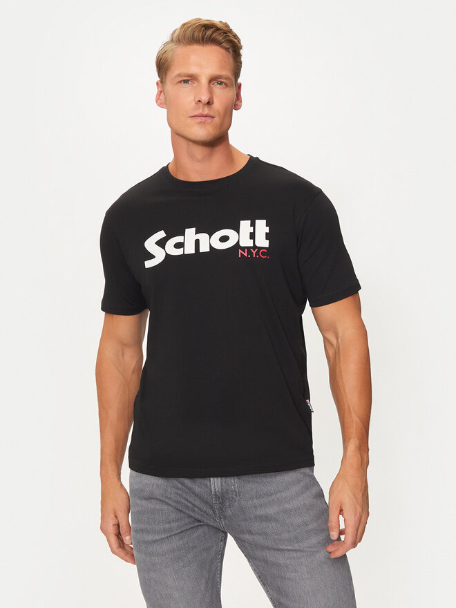 SCHOTT N.Y.C. SCHOTT N.Y.C. Marškinėliai TSLOGO Juoda Regular Fit