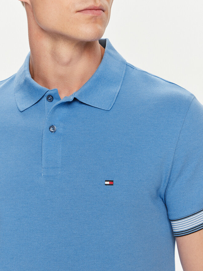 Tommy Hilfiger Tommy Hilfiger Поло Flag MW0MW34780 Голубий Slim Fit
