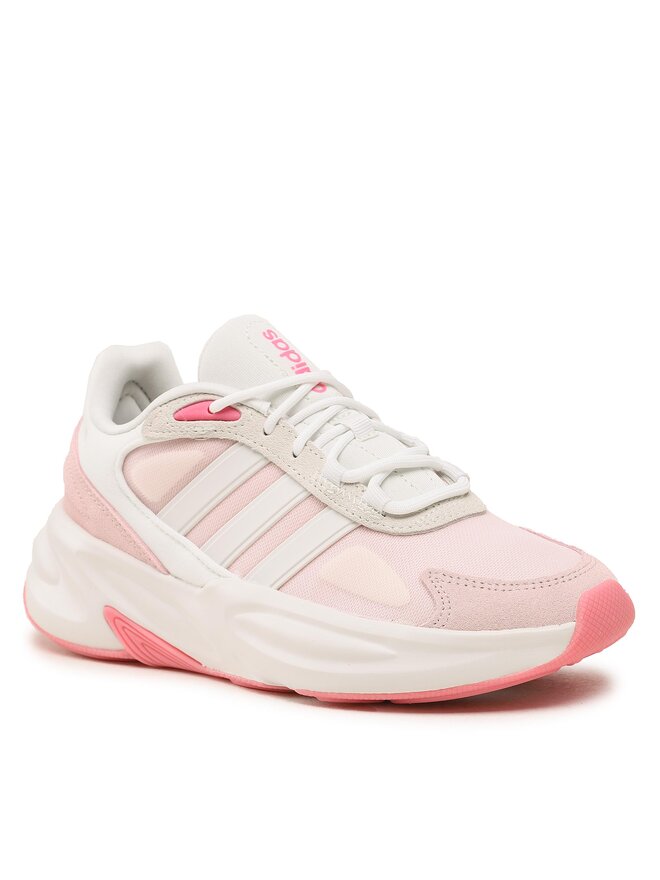 Adidas cloudfoam women's white and pink best sale
