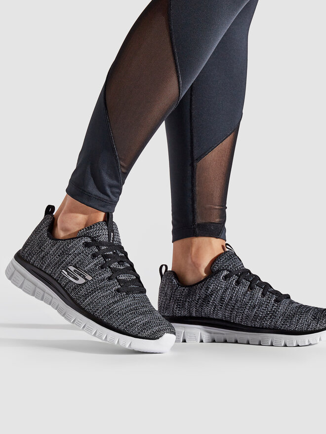 Skechers Sneakersy Skechers Twisted Fortune 12614/BKW Šedá