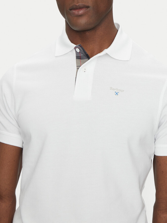 Barbour Barbour Polo marškinėliai Tartan MML0012WH11 Balta Tailored Fit
