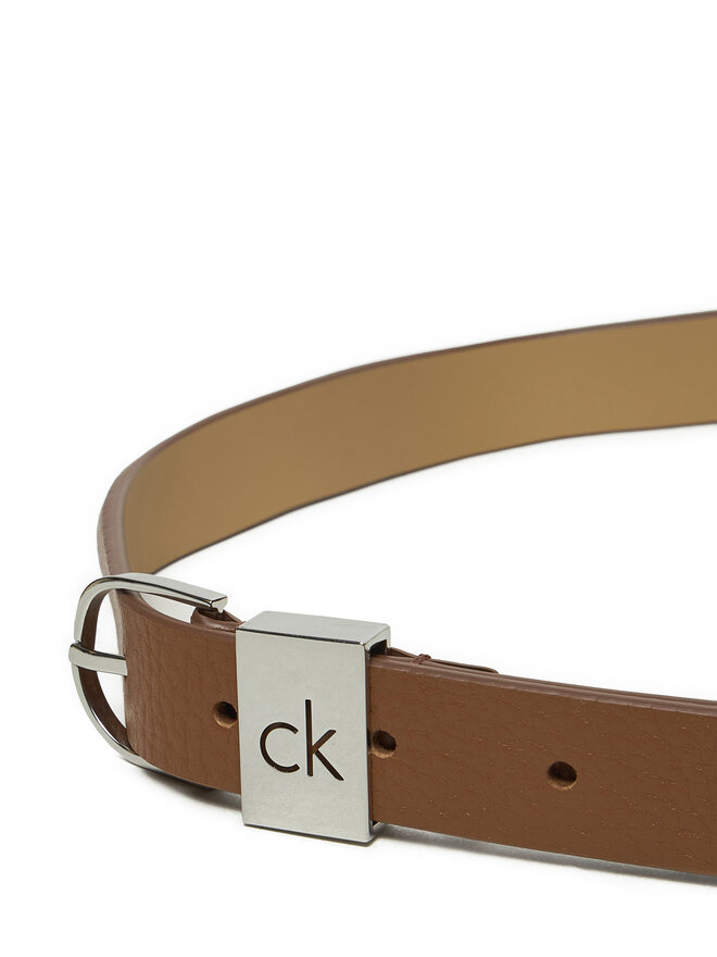 Calvin Klein Pasek Damski Calvin Klein Ck Loop Thin Round Buckle 2.5 K60K612856 Brązowy