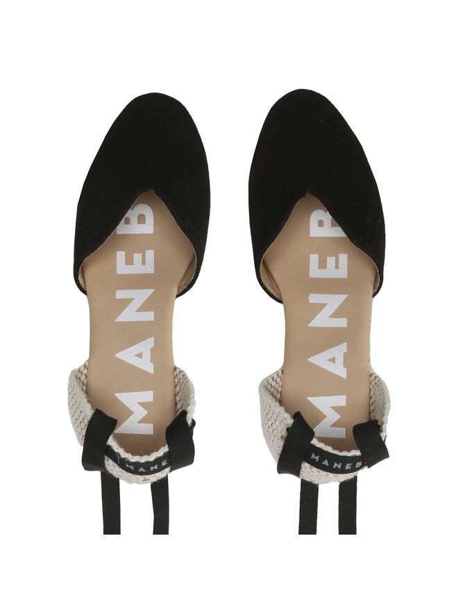 Manebi Espadrillas Manebi Heart-Shaped Wedge Espadrilles K 1.0 WH Nero