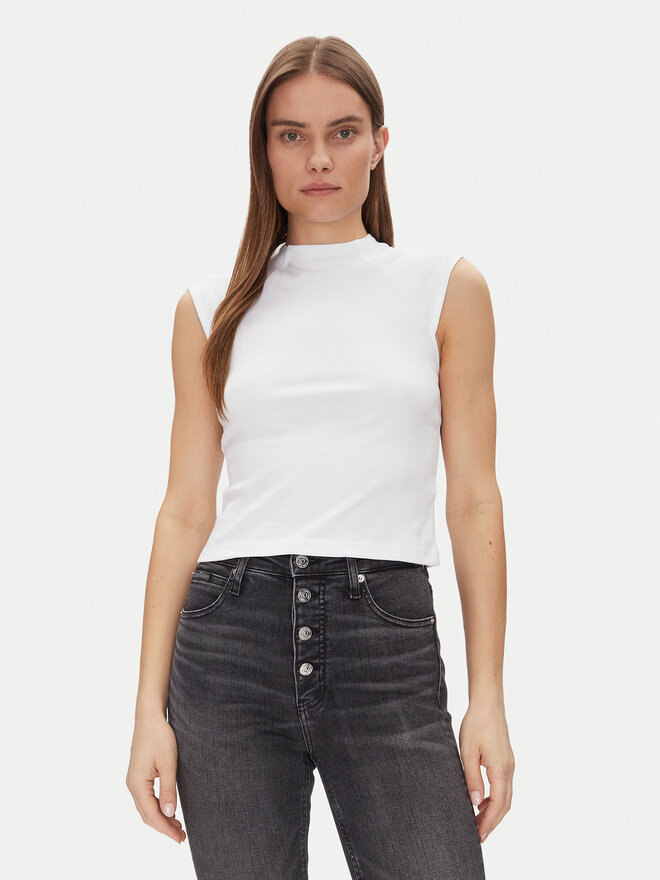 Calvin Klein Calvin Klein Top Liquid Touch Top K20K208422 Blanco Slim Fit