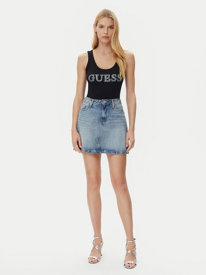 Guess Guess Τοπ W5GP29 KA0H1 Μαύρο Regular Fit