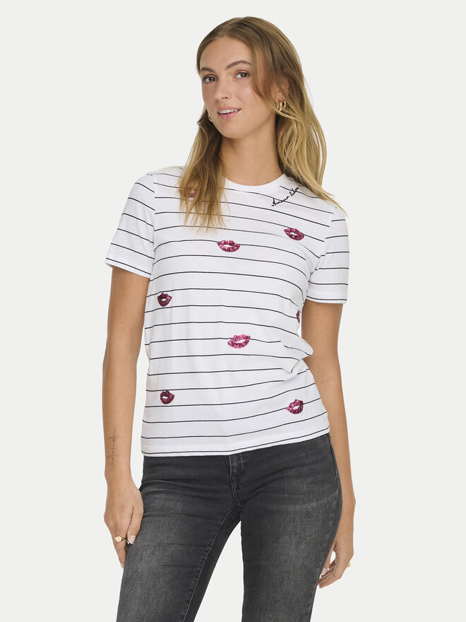 ONLY ONLY Camiseta Kita 15332698 Blanco Regular Fit