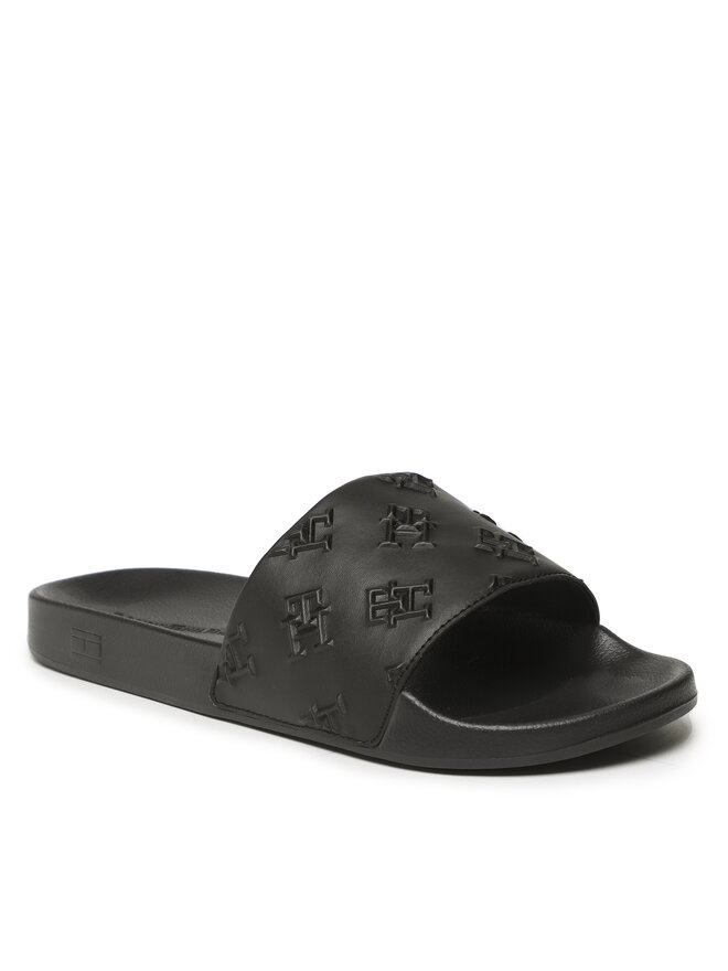 Tommy Hilfiger Şlapi Tommy Hilfiger Debossed Th Pool Slide FM0FM04614 Negru