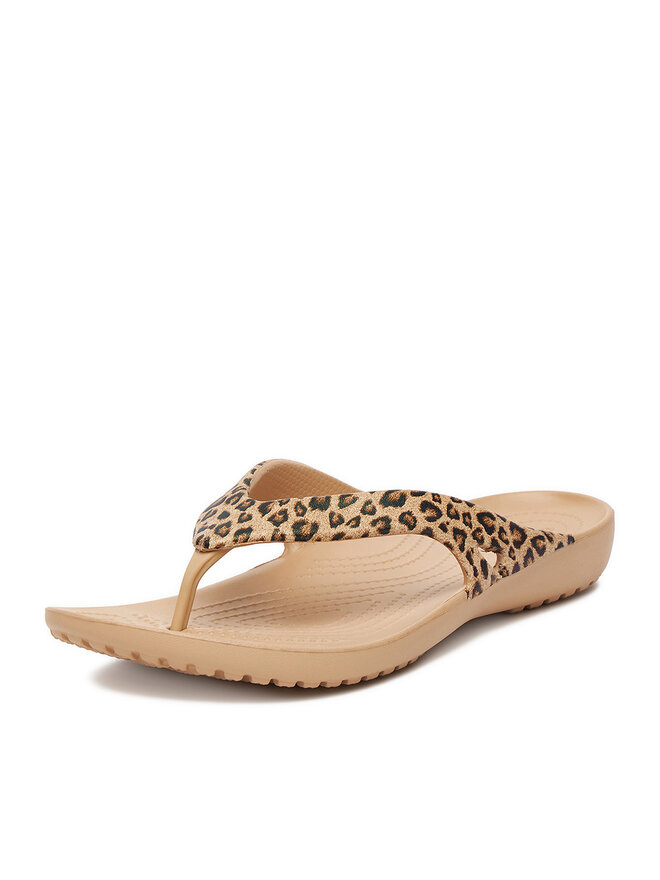 Crocs Σαγιονάρες Crocs KADEE II LEOPARD FLIP W 206398-98R Μπεζ