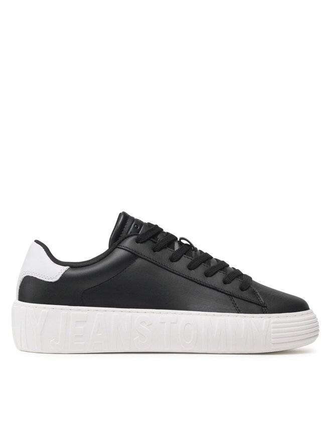 Tommy Jeans Laisvalaikio batai Tommy Jeans Leather Outsole EM0EM01159 Juoda