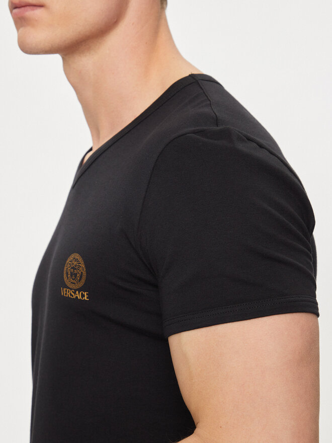 Versace Versace 2er-Set T-Shirts AU10193 Schwarz Slim Fit