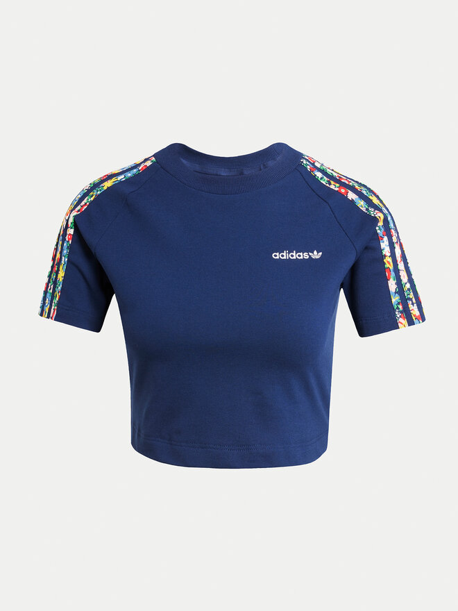 adidas adidas Marškinėliai Liberty London 3-Stripes Infill Baby JC7788 Tamsiai mėlyna Slim Fit