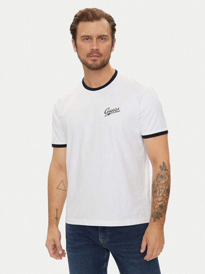 Guess Jeans Guess Jeans Marškinėliai M4YI43 K8FQ4 Balta Regular Fit