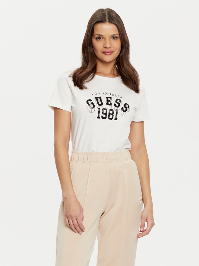 Guess Guess Majica V5RI06 I3Z14 Écru Regular Fit