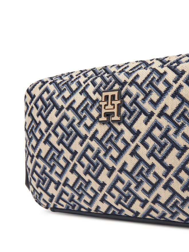 Tommy Hilfiger Handtasche Tommy Hilfiger Th Jacquard Camera Bag AW0AW17443 Dunkelblau